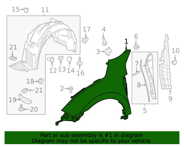 Honda - Fender Assembly, Left (Honda Civic Type R FK8)