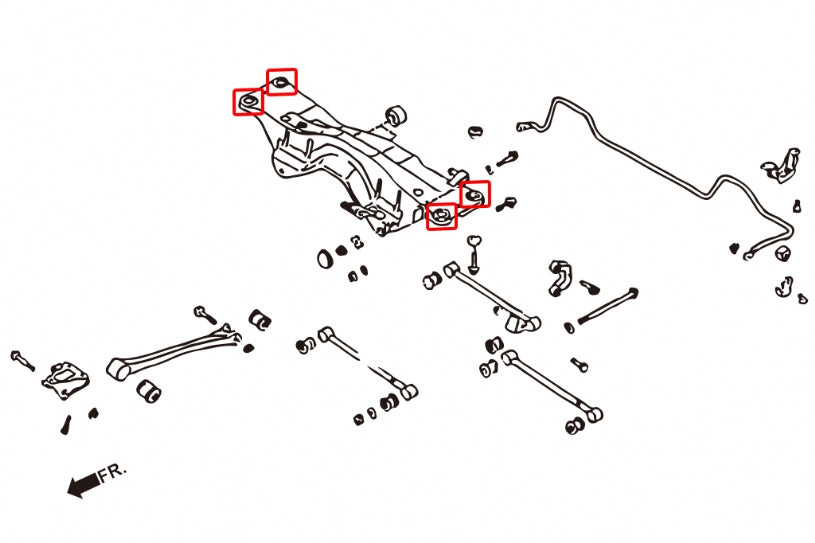 Hardrace - Rear Cross Member Bushing, Harden Rubber (Subaru WRX/STI 92-00)