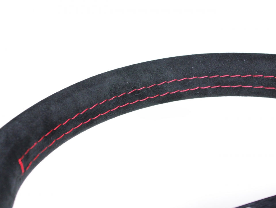 Momo - Monte Carlo Steering Wheel, 350mm (Black Alcantara Suede w/Red Stitch)